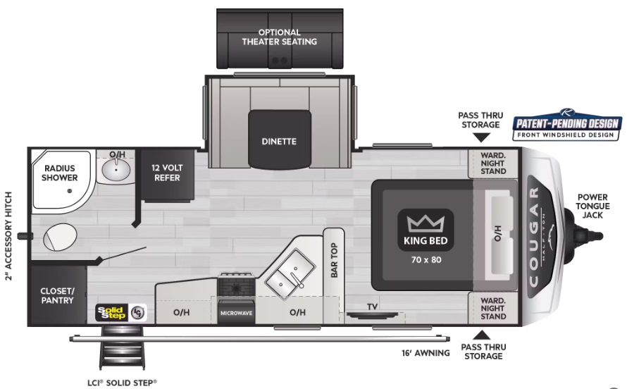 2024 KEYSTONE COUGAR 1/2 TON 22RBSWE, , floor-plans-day image number 0